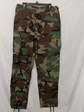 US Military Woodland Camo BDU Pants M Long Propper 90s Combat Ripstop Vintage